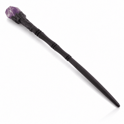 Varita mágica de madera 20cm - Amatista - Mystical Tienda