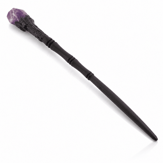 Varita mágica de madera 20cm - Amatista - Mystical Tienda