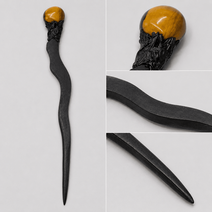 Varita mágica de madera 22 cm - Ojo de Tigre - Mystical Tienda