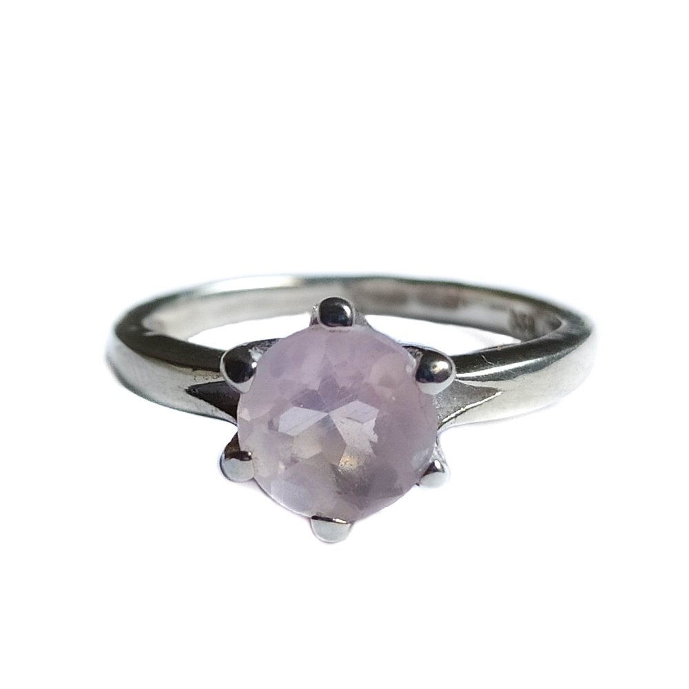 Anillo de Cuarzo Rosa y Plata de Ley 925 forma circular - Mystical Tienda Esotérica y de Minerales