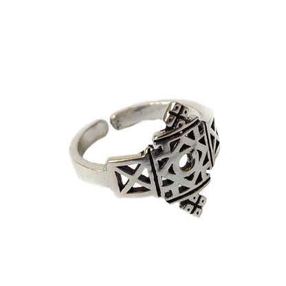 Anillo Geometría Sagrada - Baño de Plata - Mystical Tienda Esotérica y de Minerales