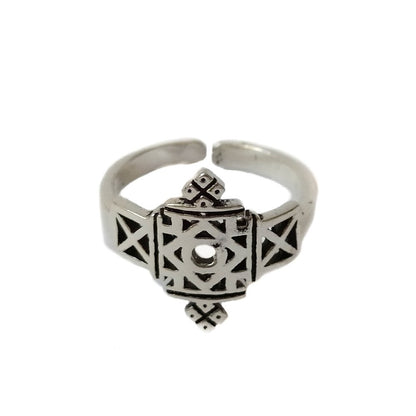 Anillo Geometría Sagrada - Baño de Plata - Mystical Tienda Esotérica y de Minerales