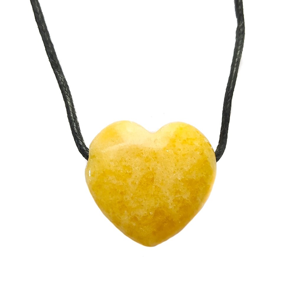 Colgante Corazón de Calcita Amarilla - Mystical Tienda Esotérica y de Minerales