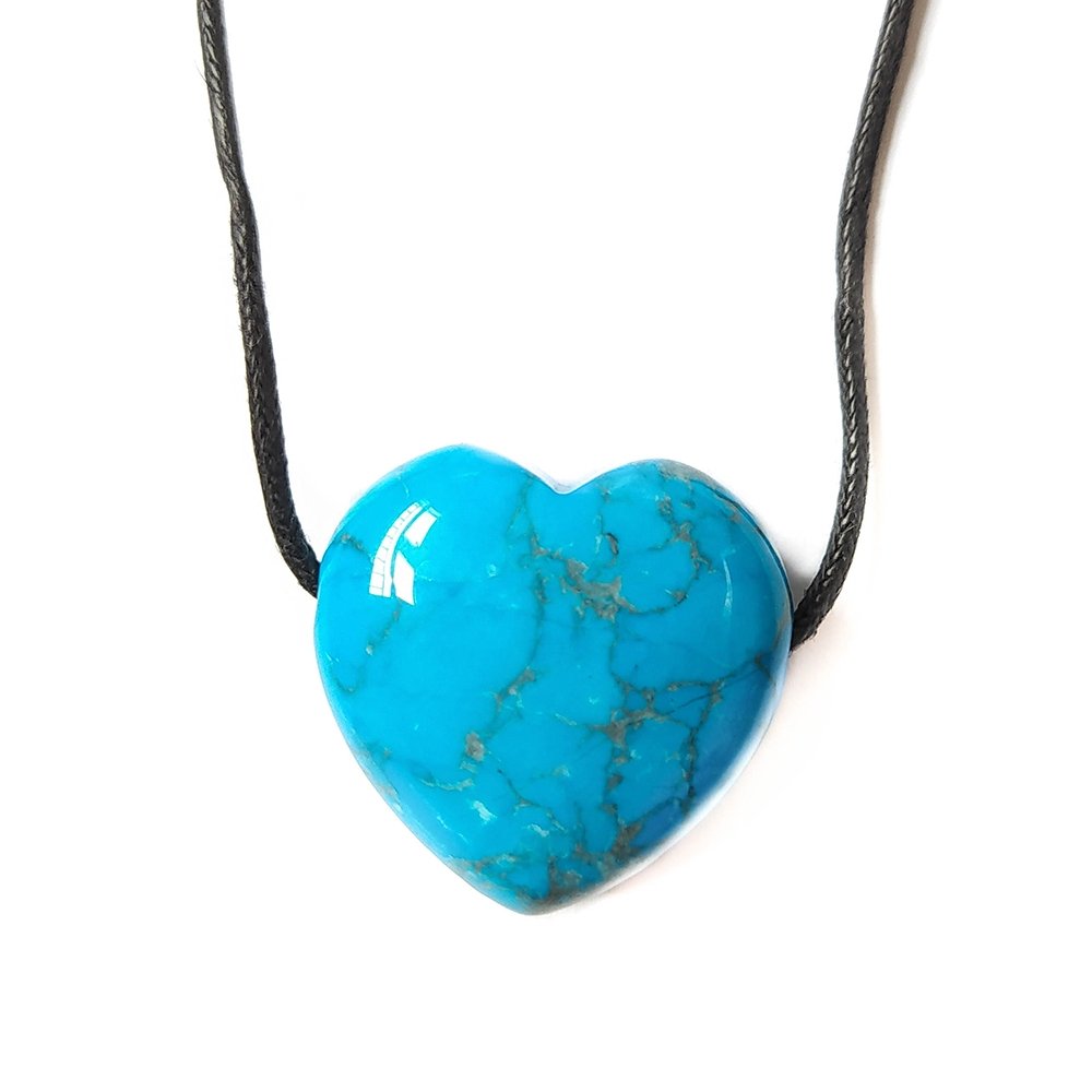 Colgante Corazón de Howlita Azul - Mystical Tienda Esotérica y de Minerales