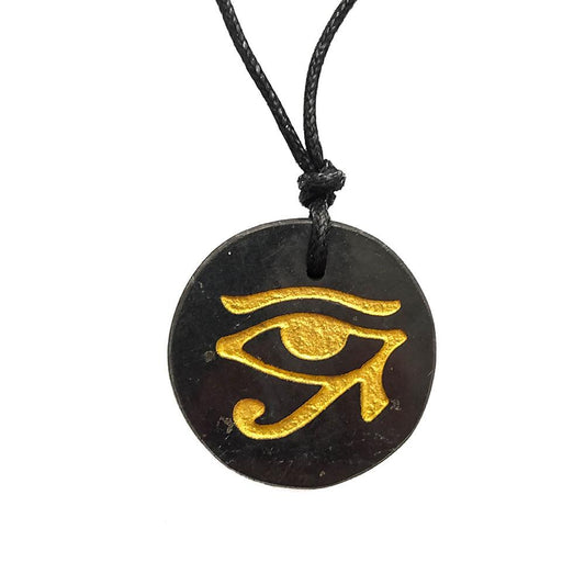 Colgante de Shungit y Ojo de Horus - Mystical Tienda