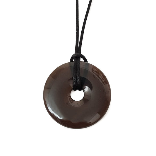 Colgante Donut de Cuarzo Ahumado - Mystical Tienda Esotérica y de Minerales