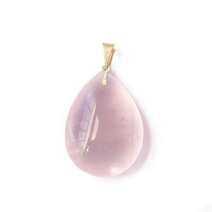 Colgante Lágrima de Cuarzo Rosa - Mystical Tienda Esotérica y de Minerales