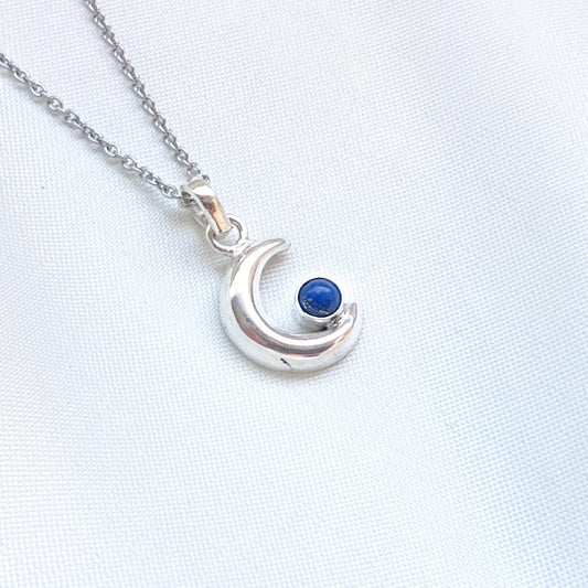 Colgante Luna de Lapislázuli - Plata de Ley 925 - Mystical Tienda