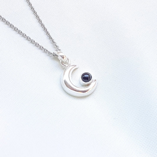 Colgante Luna de Turmalina - Plata de Ley 925 - Mystical Tienda