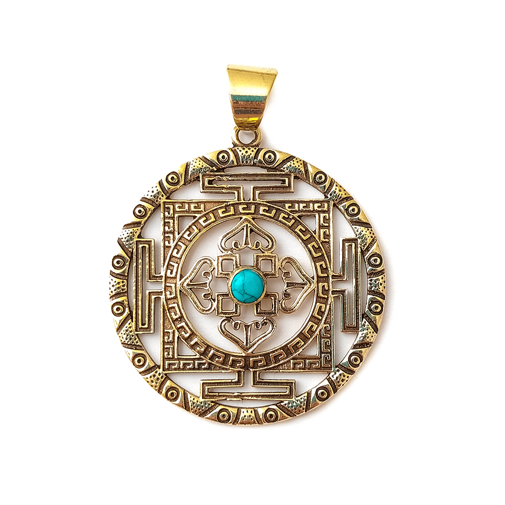 Colgante Mandala de Bronce con Turquenita - Mystical Tienda