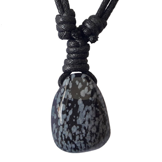 Colgante rodado de Obsidiana Nevada - Mystical Tienda Esotérica y de Minerales