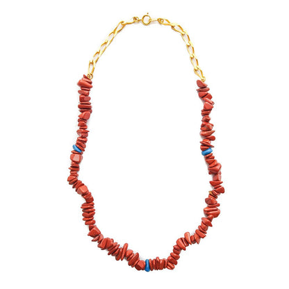 Collar Fuego y Agua - Jaspe Rojo y Turquenita - Mystical Tienda