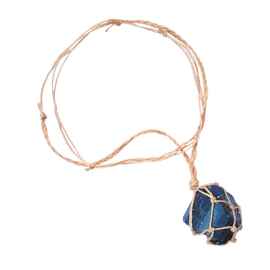 Collar Macramé de Turmalina Negra en Bruto - Mystical Tienda