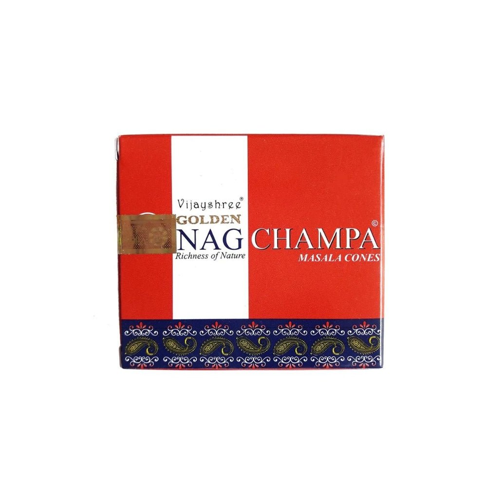 Conos de Incienso Golden Nag Champa Original 10 unidades Vijayshree - Mystical Tienda