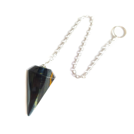 Péndulo Facetado de Ojo de Halcón - Mystical Tienda Esotérica y de Minerales
