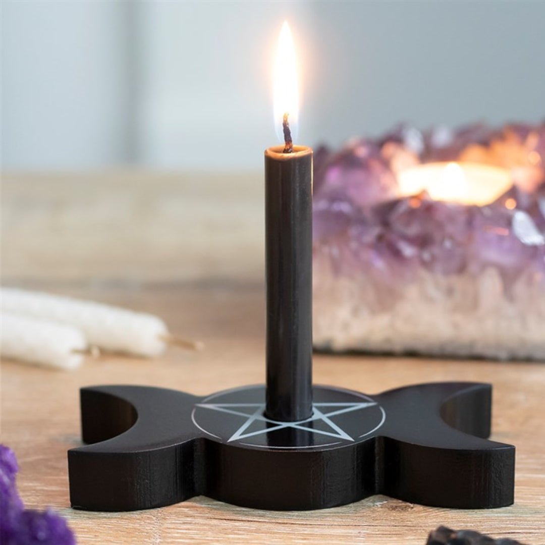 ▷ Porta velas Triple Diosa con Pentagrama – Mystical Tienda