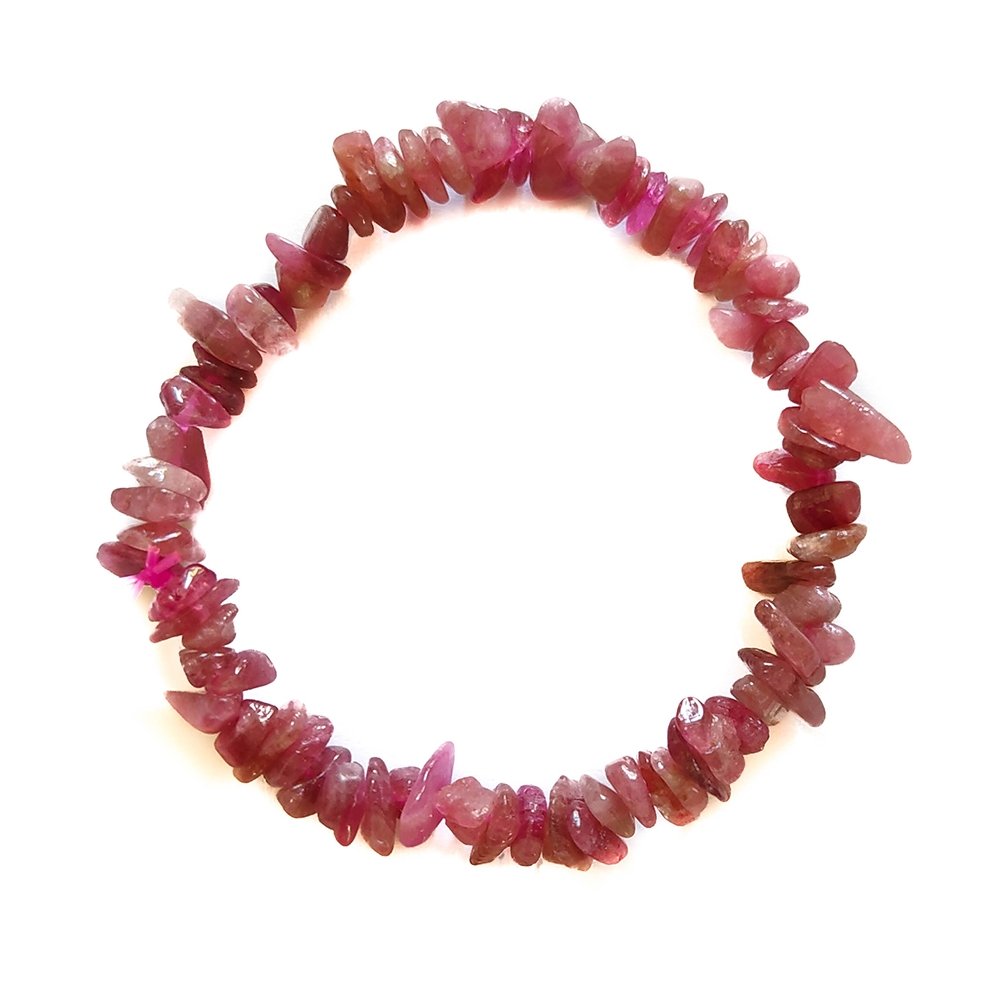 Pulsera Chip de Turmalina Rosa - Mystical Tienda Esotérica y de Minerales