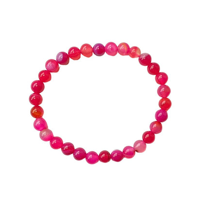 Pulsera de Ágata Rosa - Bola Lisa - Mystical Tienda