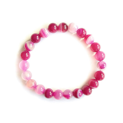 Pulsera de Ágata Rosa - Bola Lisa - Mystical Tienda Esotérica y de Minerales