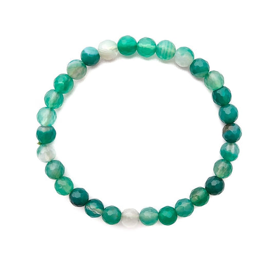 Pulsera de Ágata Verde - Bola Facetada - Mystical Tienda Esotérica y de Minerales