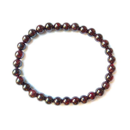 Pulsera de Granate Bola Lisa - Mystical Tienda Esotérica y de Minerales