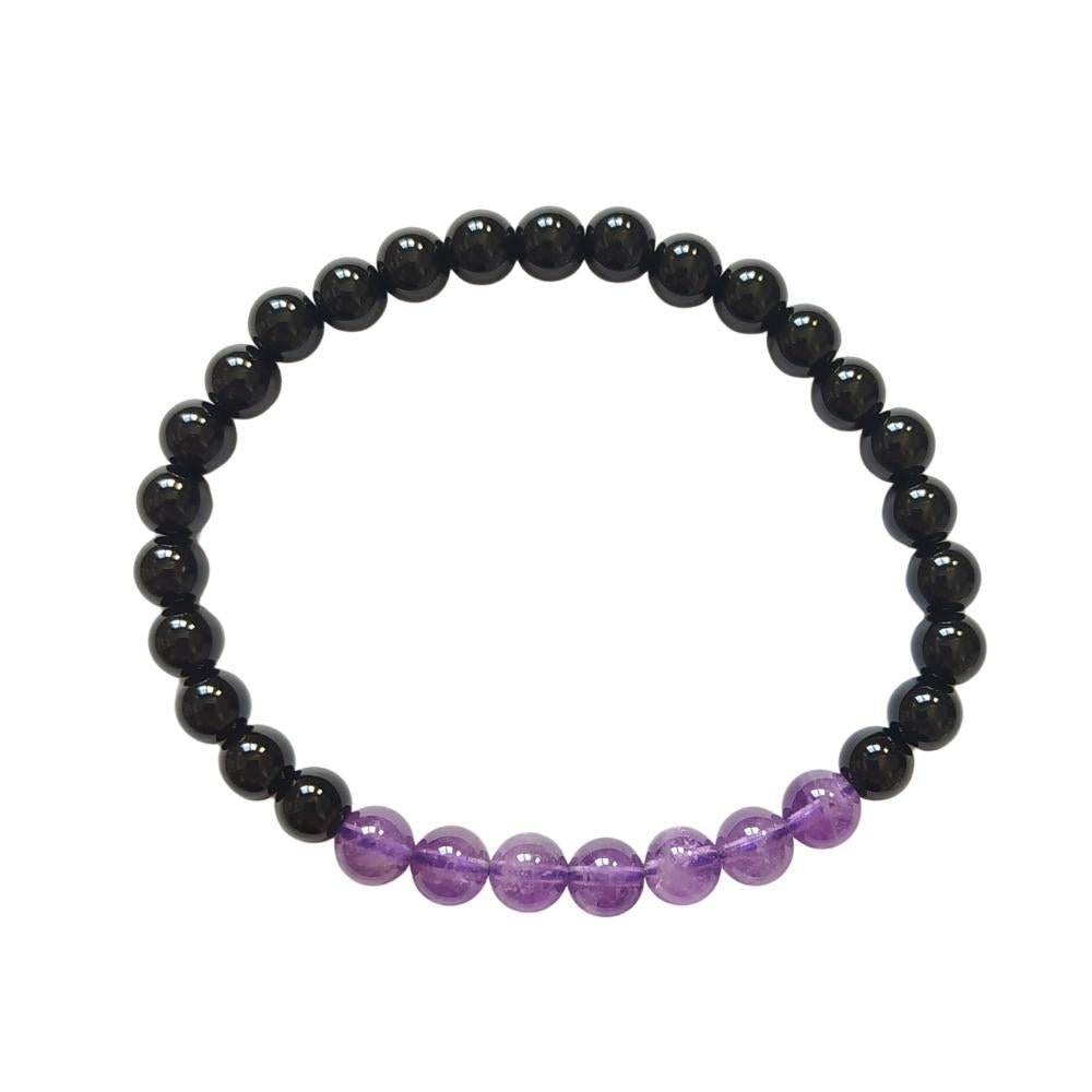Pulsera de Obsidiana y Amatista - Protección y Antiestrés - Mystical Tienda
