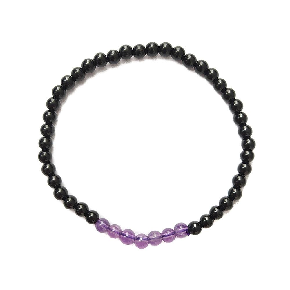 Pulsera de Obsidiana y Amatista - Protección y Antiestrés - Mystical Tienda