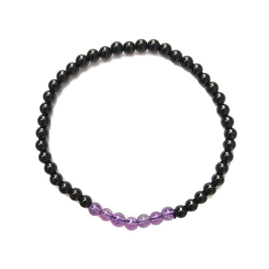 Pulsera de Obsidiana y Amatista - Protección y Antiestrés - Mystical Tienda