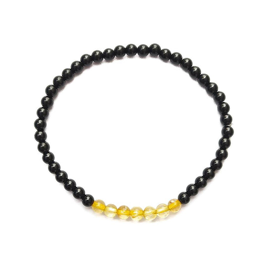 Pulsera de Obsidiana y Citrino - Protección y Prosperidad - Mystical Tienda