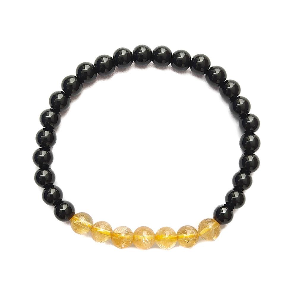 Pulsera de Obsidiana y Citrino - Protección y Prosperidad - Mystical Tienda