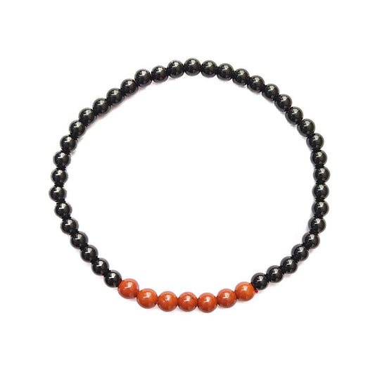 Pulsera de Obsidiana y Jaspe Rojo - Protección y Vitalidad - Mystical Tienda