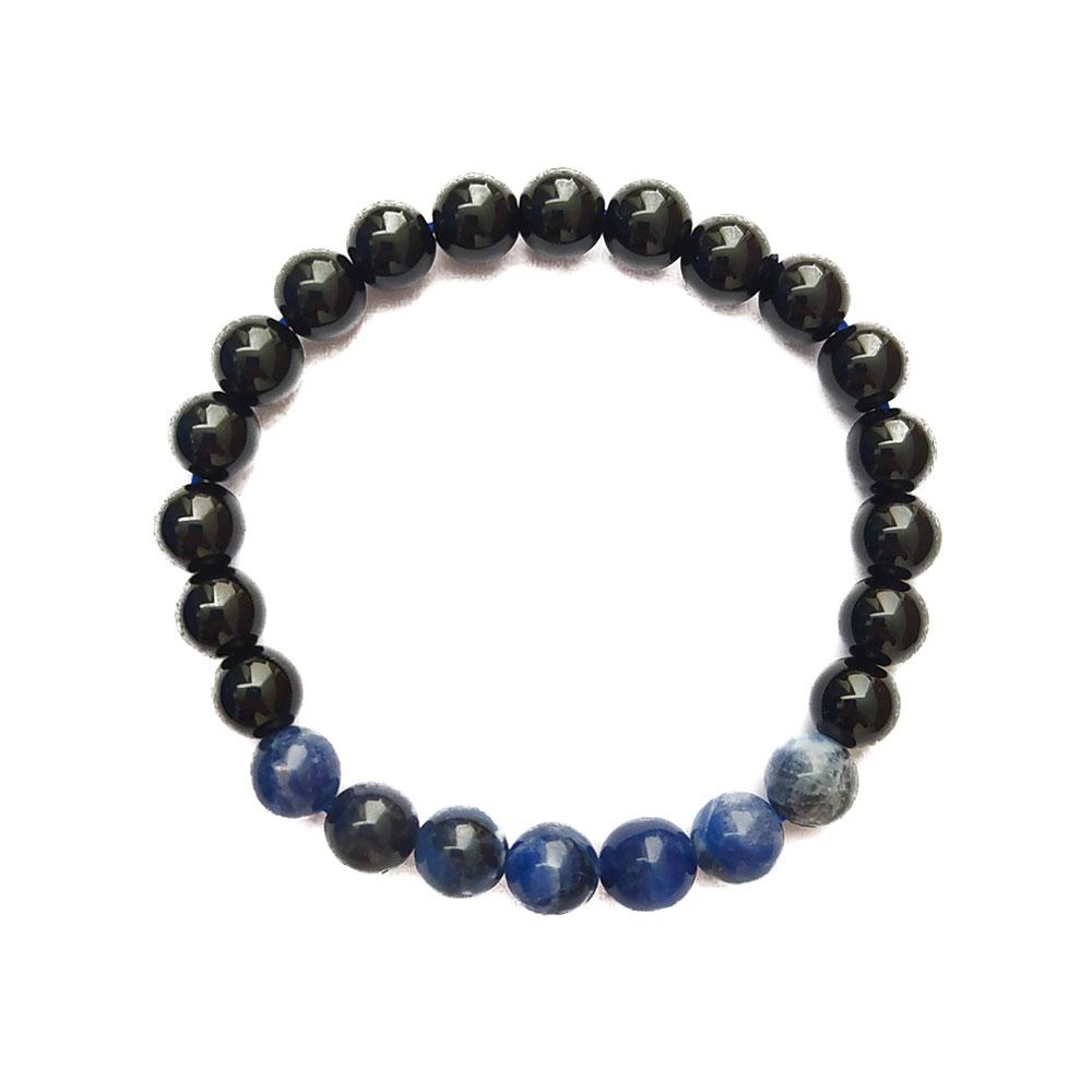 Pulsera de Obsidiana y Sodalita - Protección y Estudios - Mystical Tienda