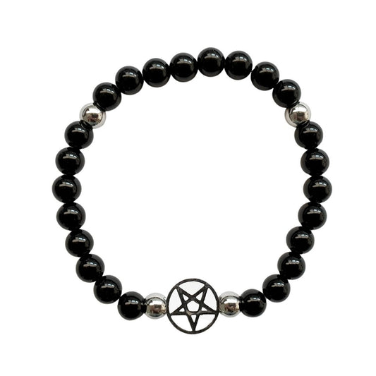 Pulsera de Protección con Pentagrama - Obsidiana - Mystical Tienda