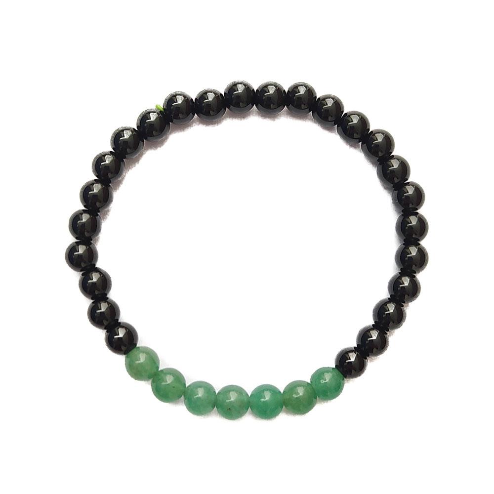 Pulsera Obsidiana y Cuarzo Verde - Protección y Salud - Mystical Tienda