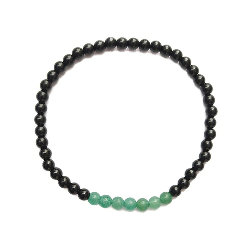 Pulsera Obsidiana y Cuarzo Verde - Protección y Salud - Mystical Tienda