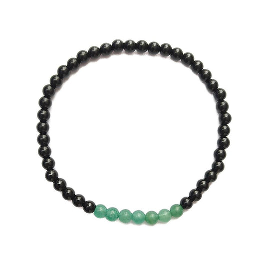 Pulsera Obsidiana y Cuarzo Verde - Protección y Salud - Mystical Tienda