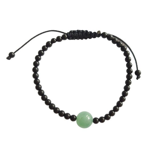 Pulsera Tibetana de Obsidiana y Cuarzo Verde - Mystical Tienda