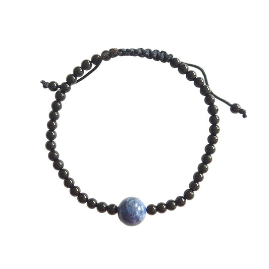 Pulsera Tibetana de Obsidiana y Sodalita - Mystical Tienda