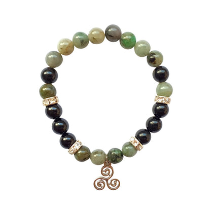 Pulsera Trisquel - Turmalina y Esmeralda - Mystical Tienda