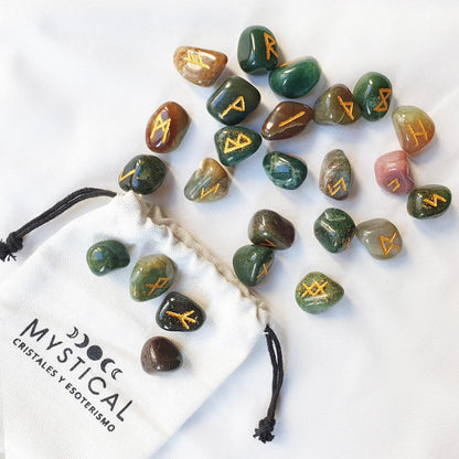Runas Vikingas de Ágata Musgo - Mystical Tienda