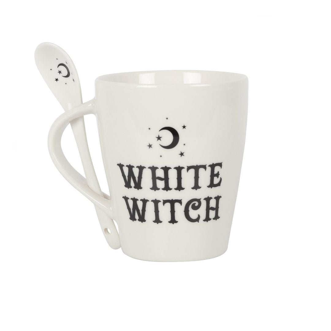 Taza con cuchara - White witch - Mystical Tienda